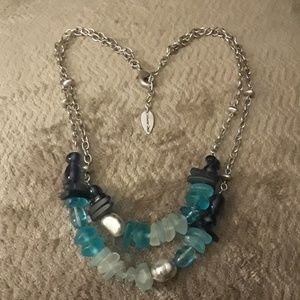 Coldwater Creek silver and blue stone necklace